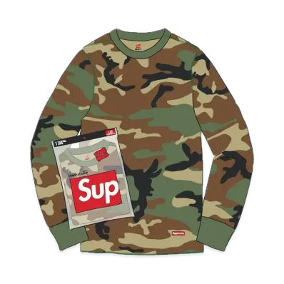 Supreme x Hanes Thermal Crew (1 Pack) "Camo" (19FW)