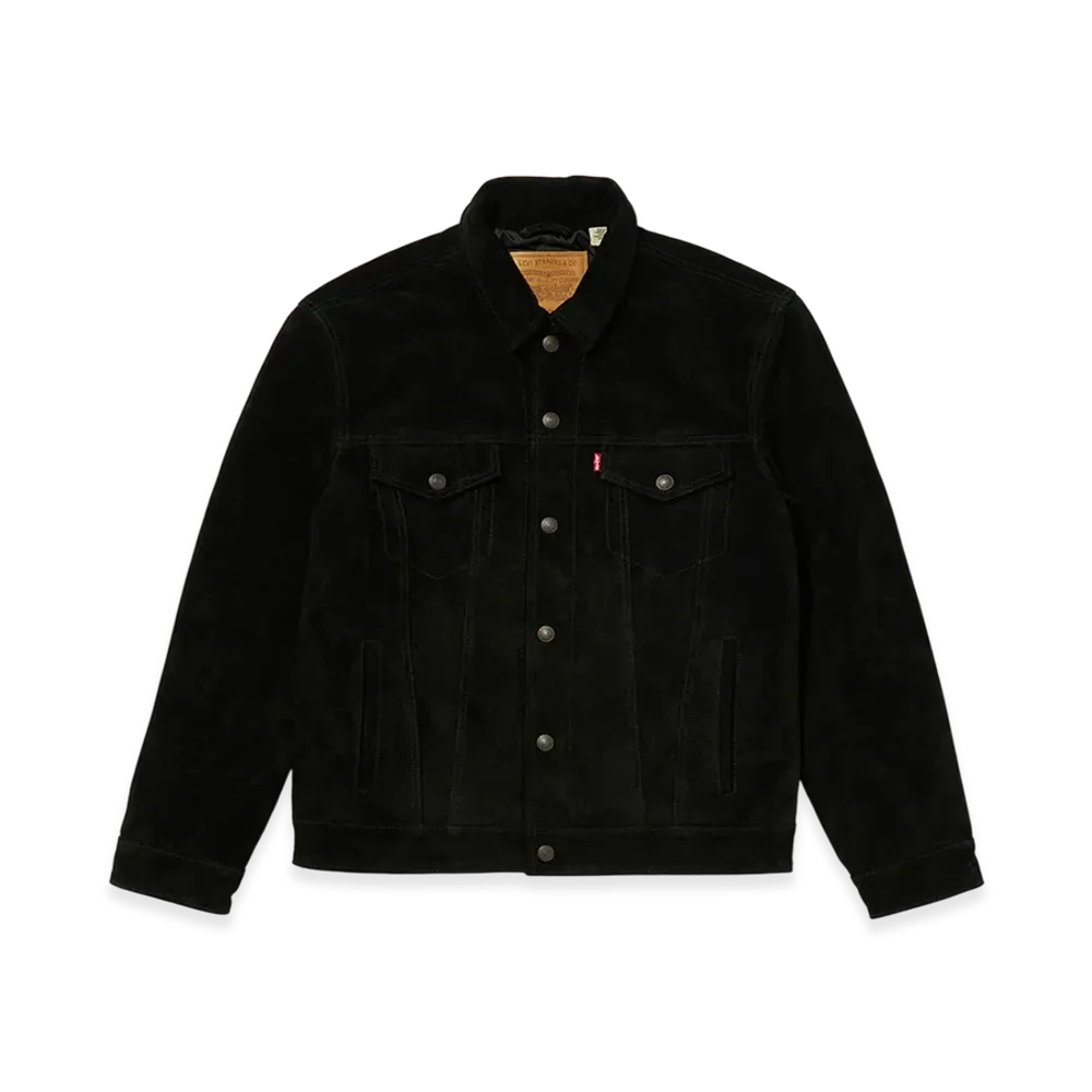 Levi's Leather Collection Highland Suede Trucker Jacket "Black"