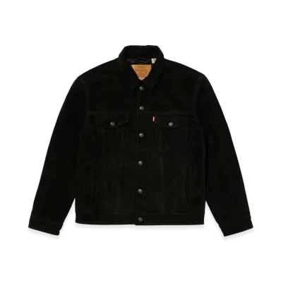 Levi's Leather Collection Highland Suede Trucker Jacket "Black"