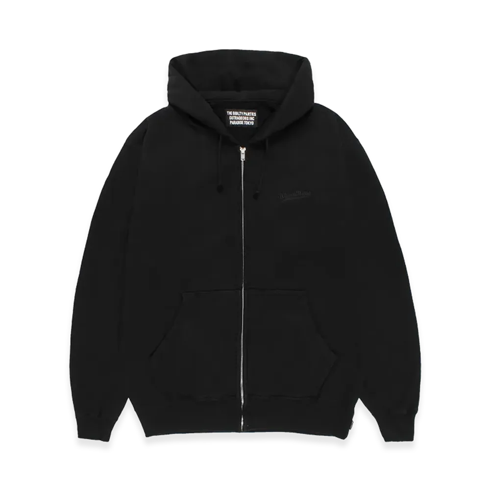 WACKO MARIA Washed Heavy Weight Zip Up Hooded Sweat Shirt "Black"