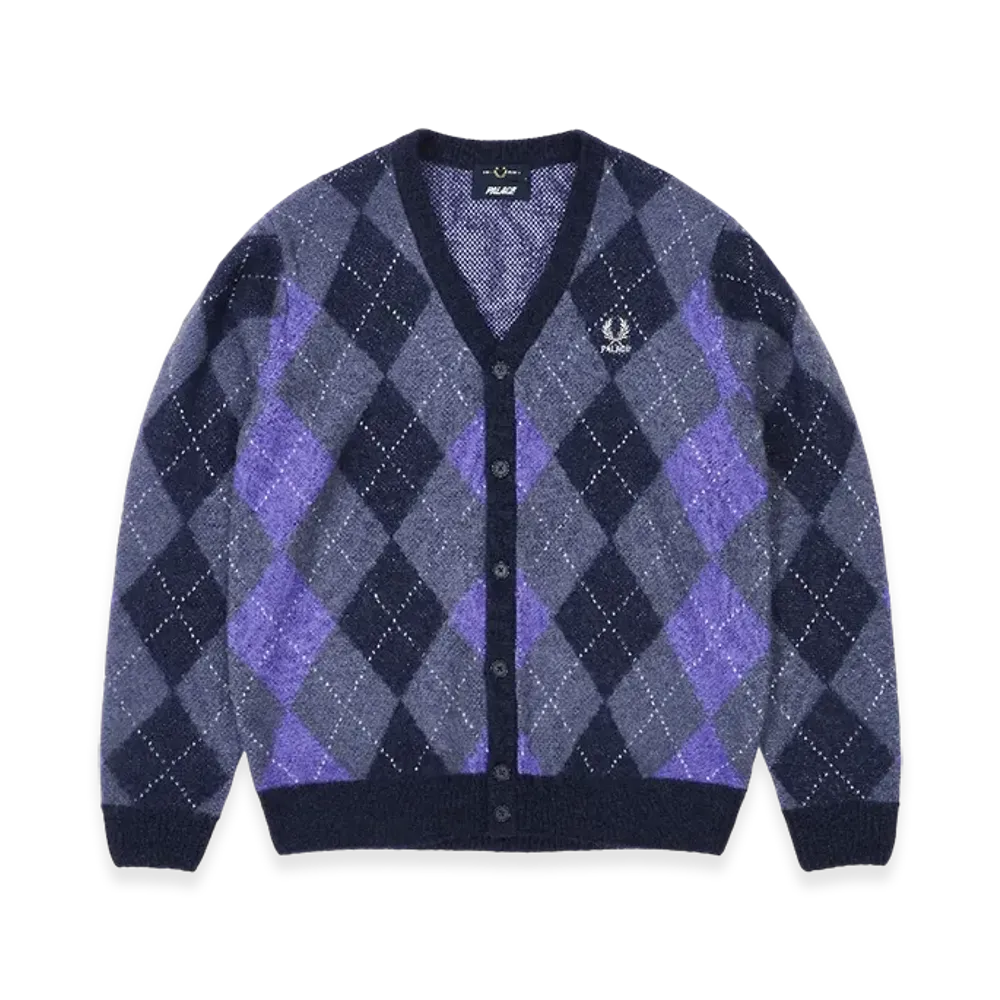 PALACE x Fred Perry Argyle Cardigan "Peacoat"