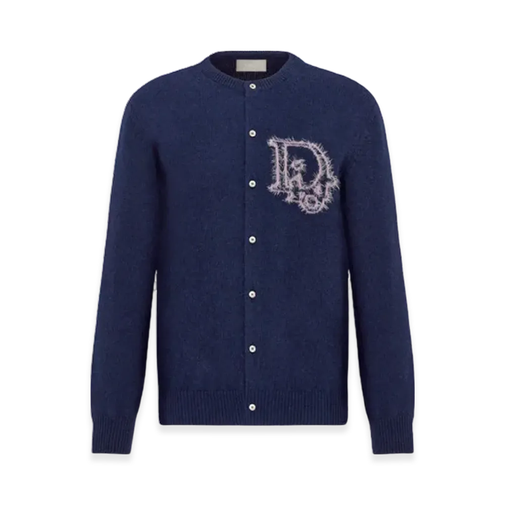 Dior Cashmere Mohair Blend Cardigan "Blue"
