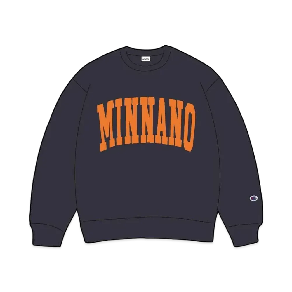BEAMS x Champion x MIN-NANO Reverse Weave Logo Sweat "Dark Navy"