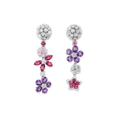 Van Cleef & Arpels Folie des Pres earrings "18K White gold/Sapphire/Diamond"