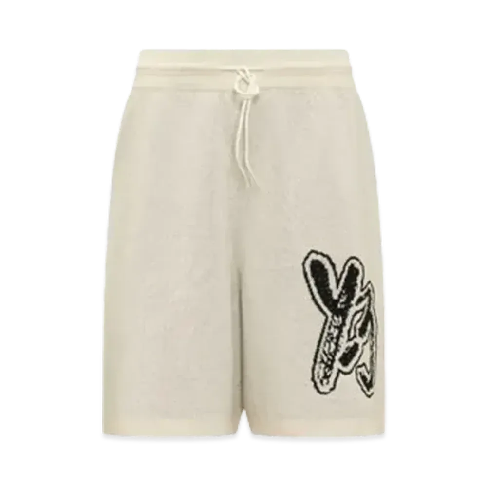 Y-3 Brush Logo Knit Short Pants "Off White"