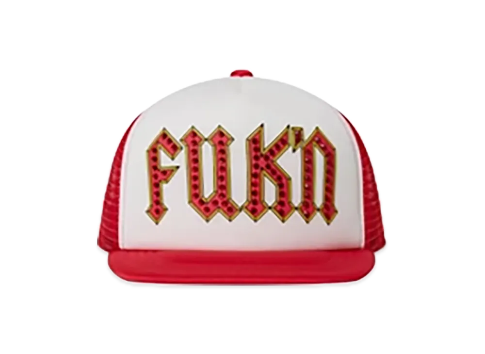 BlackEyePatch Rhinestone Fuk’N Mesh Cap "Red"