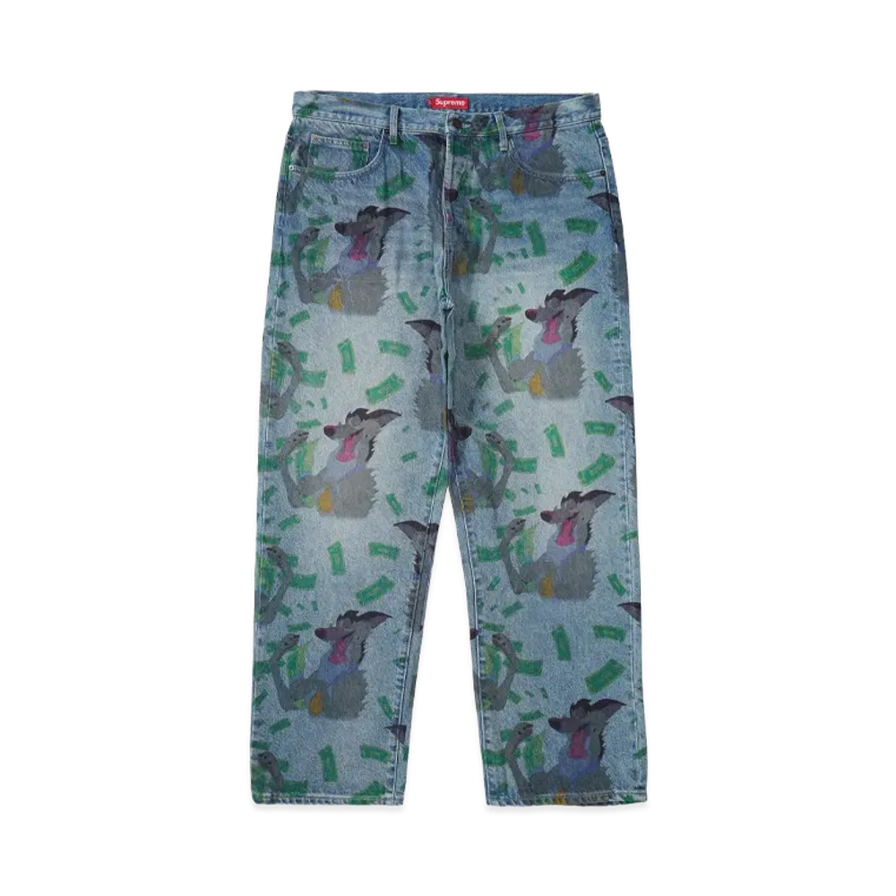 Supreme All Dogs Go To Heaven Loose Fit Jean "Washed Indigo"