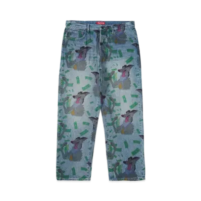 Supreme All Dogs Go To Heaven Loose Fit Jean "Washed Indigo"
