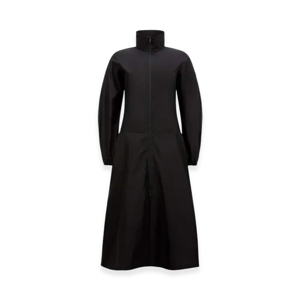 MONCLER Polo Neck Cotton Midi Dress "Black"