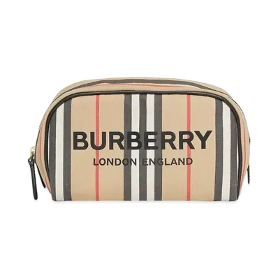 Burberry Small Icon Stripe ECONYL Travel Pouch "Archive Beige"