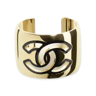 CHANEL Cuff Metal & Resin "Gold/Black"
