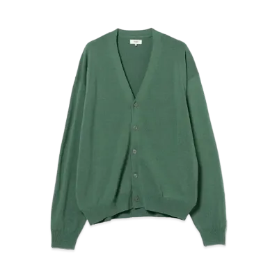 BEAMS Relaxed Solid Cardigan "Moss"