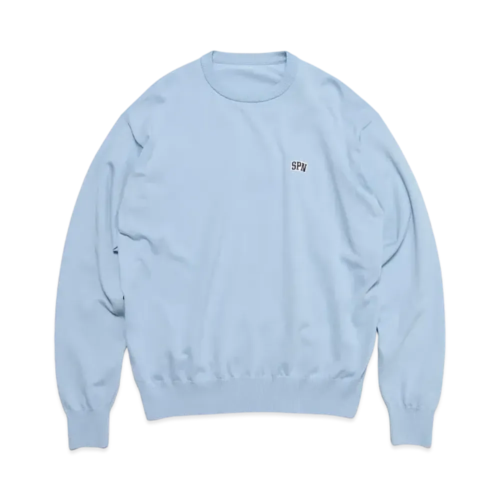 SOPHNET. SPN Wappen Crewneck Knit "Light Blue"