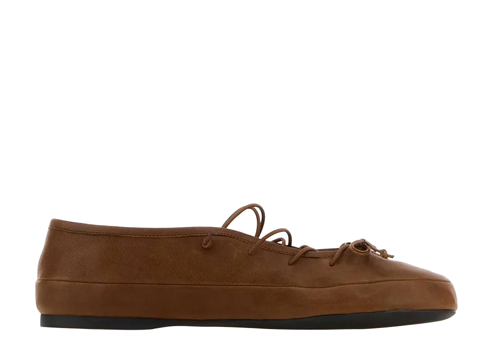 MIU MIU Women's Leather Ballerinas "Brown"