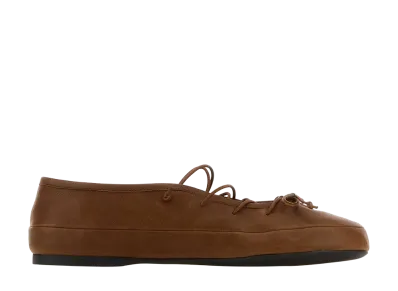 MIU MIU Women's Leather Ballerinas "Brown"