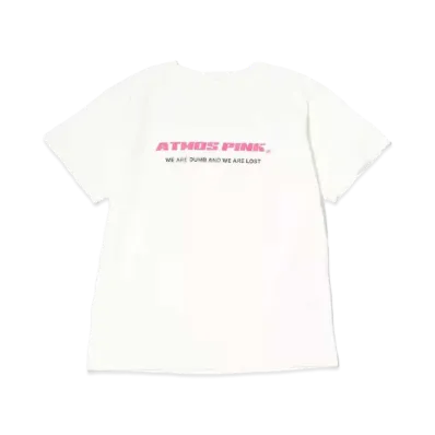 atmos pink Front Logo Big T "White"