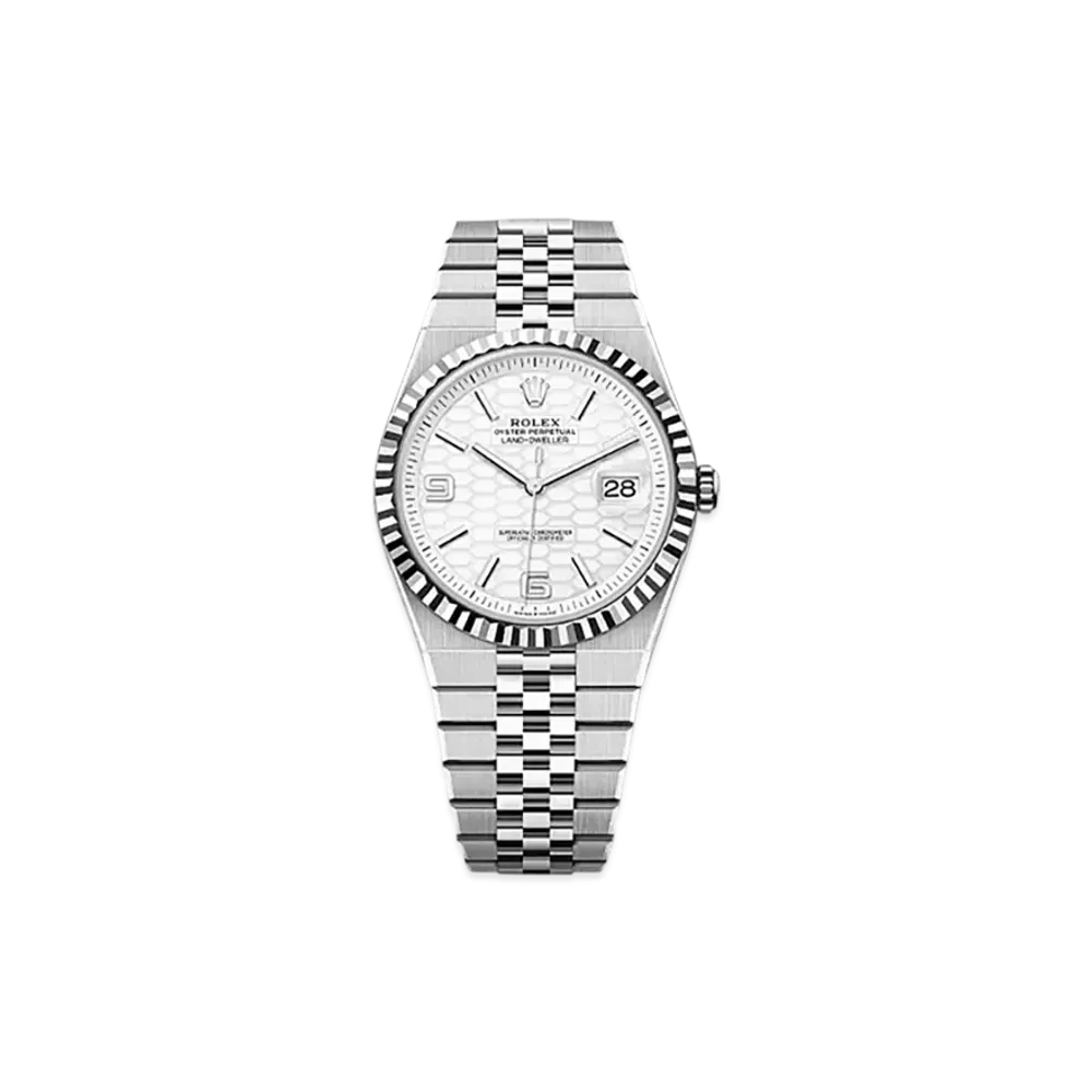 ROLEX Land-Dweller 40mm Oystersteel & White Gold 127334 "Intense White"