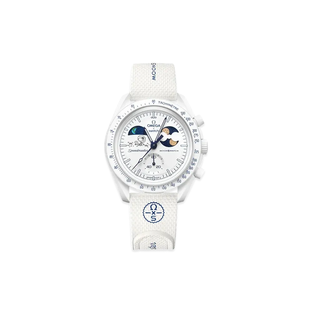 Swatch x OMEGA x Snoopy BIOCERAMIC MoonSwatch Mission To The Earthphase - Mooshine Gold "White"