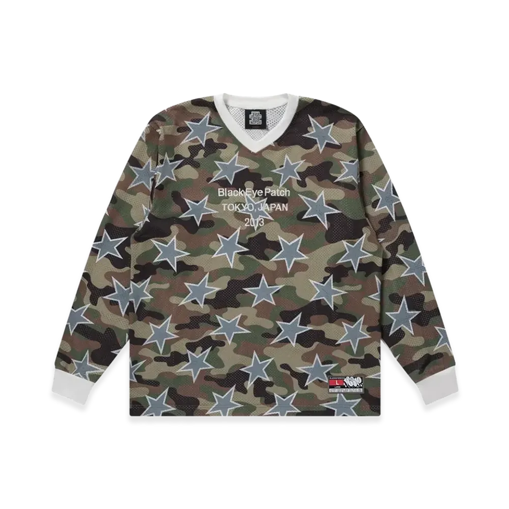 BlackEyePatch Brand Origin Stars L/S Jersey "Woodland Camo"
