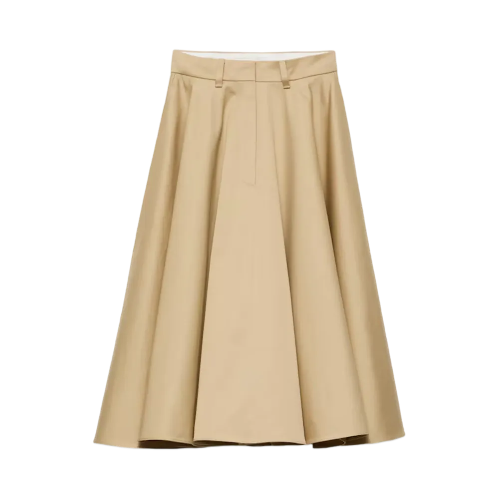 PRADA Women's Chino Midi-Skirt "Beige"