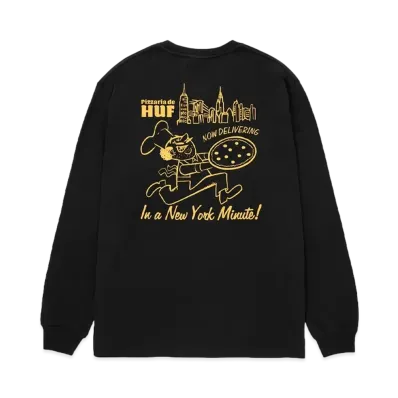 HUF Fall 24 NY Delivery Long Sleeve Tee "Black"