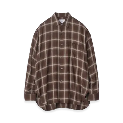 ssstein LY/VIS Check Oversized Long Sleeve Shirt "Brown Ombre"