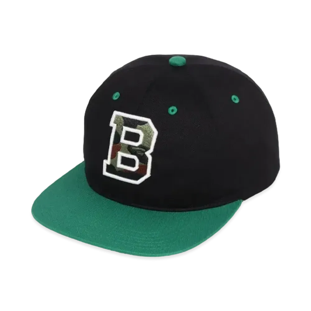 A BATHING APE Color Block Snap Back Cap "Black"
