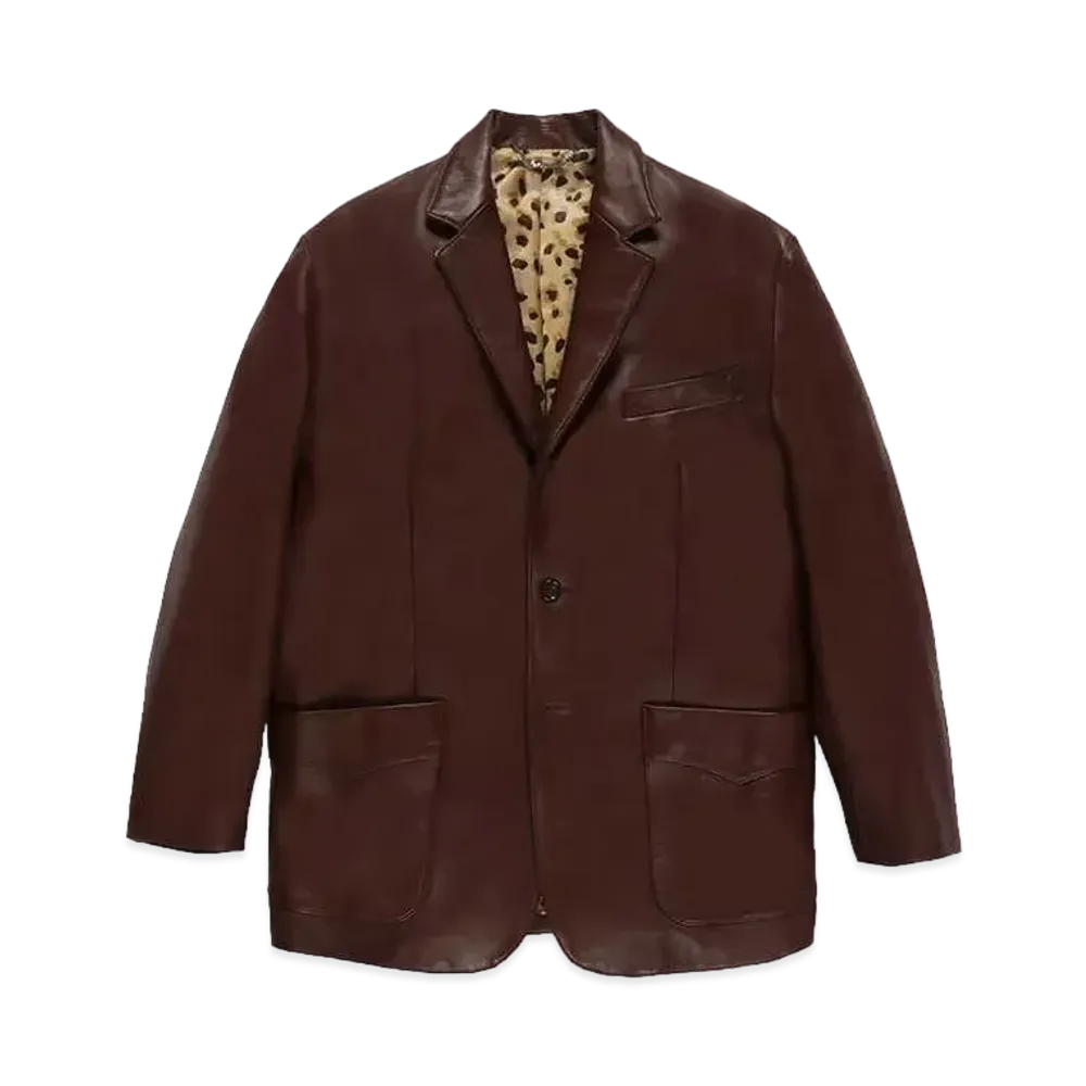 WACKO MARIA Leather Single Breasted Jacket "Brown"