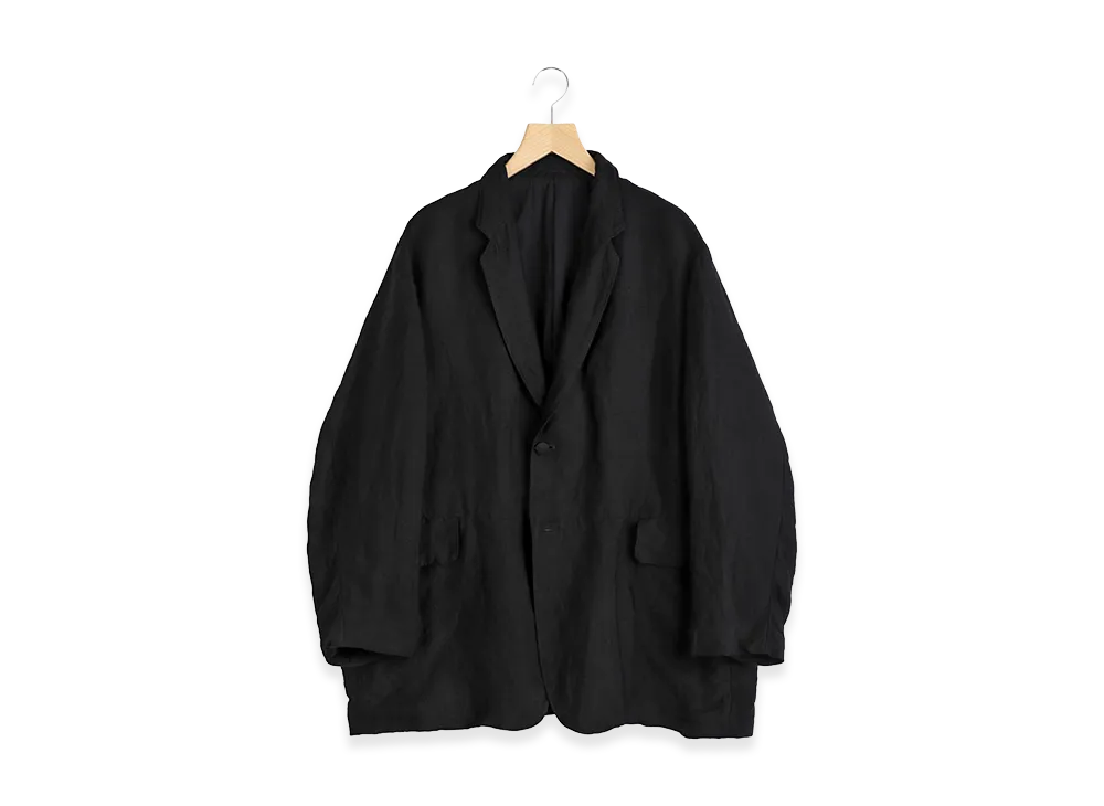 COMOLI Linen Satin Frock Coat "Black"