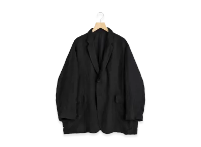 COMOLI Linen Satin Frock Coat "Black"