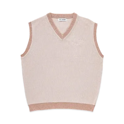TTT MSW Lame Knit Vest "Beige"