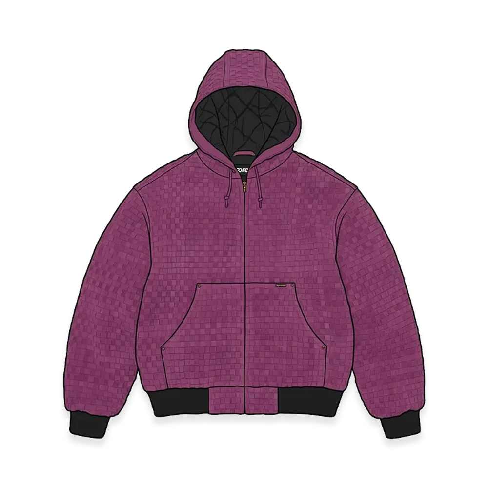 Supreme Woven Suede Hooded Work Jacket "Purple"