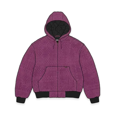 Supreme Woven Suede Hooded Work Jacket "Purple"