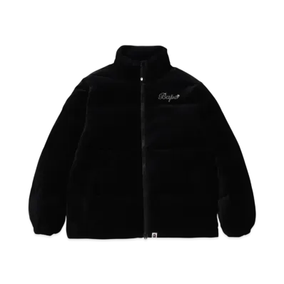 A BATHING APE KAWADA DOWN ITEMS Crystal Stone Bape Logo Velor Down Jacket "Black"