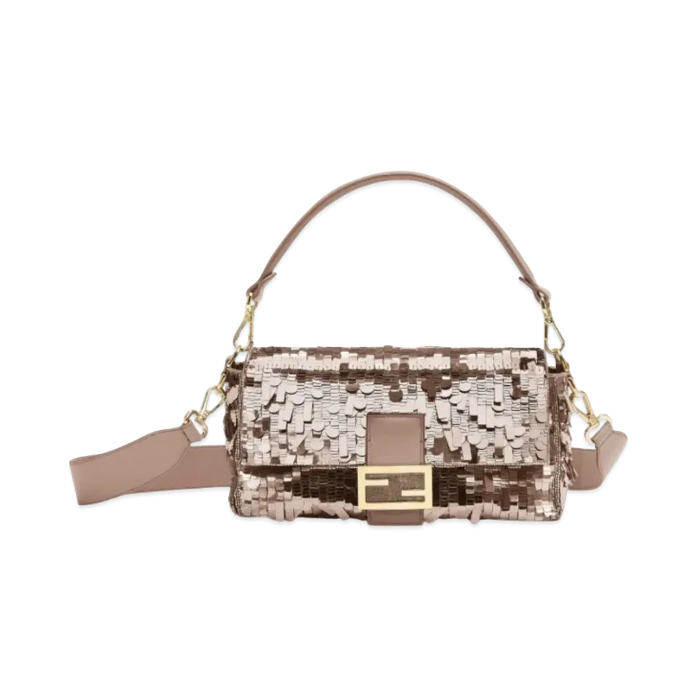 FENDI Baguette Sequin and Leather Bag "Dub Gray"