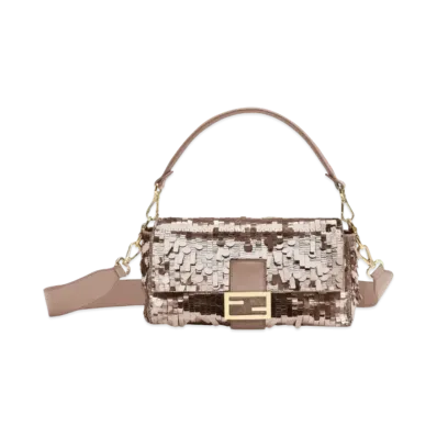 FENDI Baguette Sequin and Leather Bag "Dub Gray"