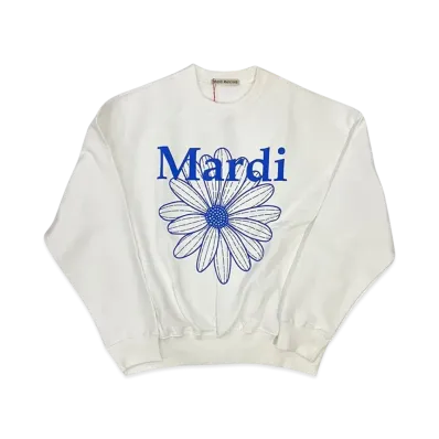Mardi Mercredi Sweatshirt Flowermardi "White Vividblue"