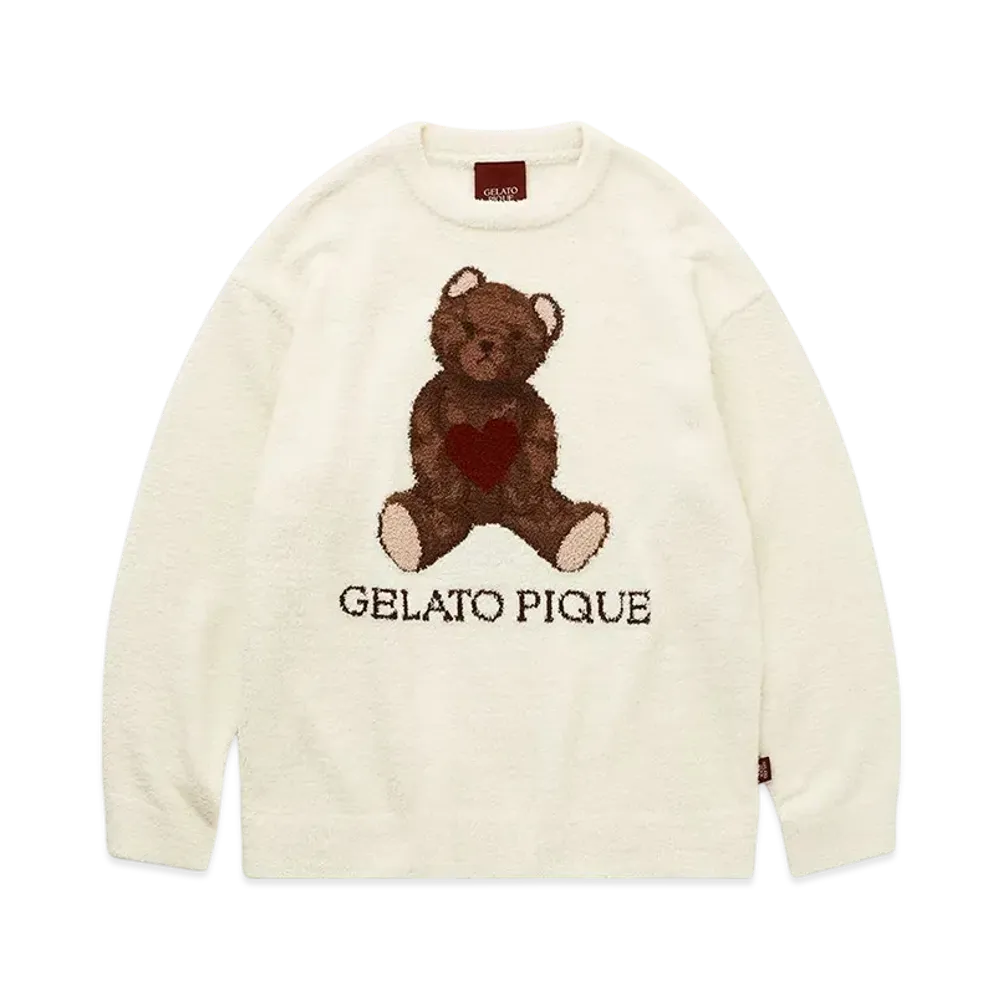 GELATO PIQUE Homme Baby Moco Heart Bear Jacquard Pullover "Cream"