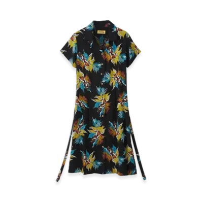HYSTERIC GLAMOUR Tropic Ladyland Pattern Aloha Dress "Black"