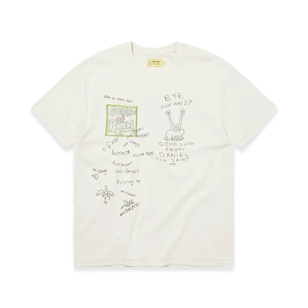 thisisneverthat x Daniel Johnston SONGS of PAIN Faded Tee "Natural"