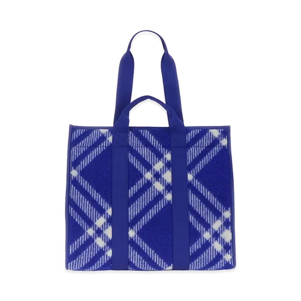 Burberry Embroidered Fabric Knight Shopping Bag "Azure"