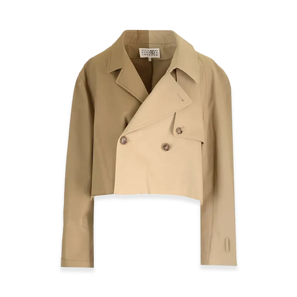 MM6 Maison Margiela Women's Cropped Trench Coat "Beige"