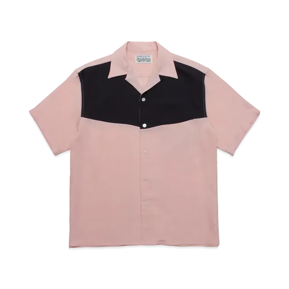 WACKO MARIA TWO TONW OPEN COLLAR SHIRT "Pink"