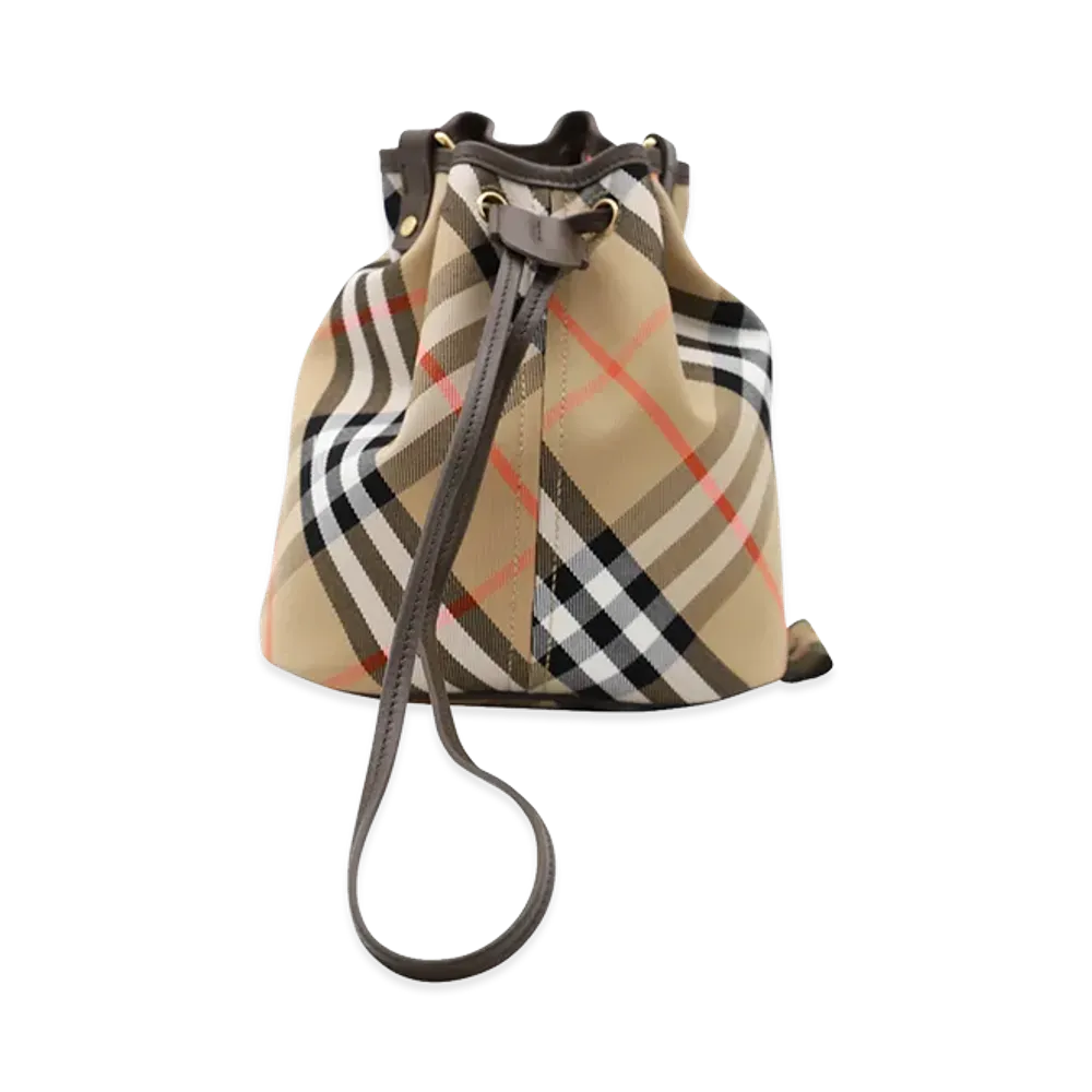 Burberry Women's Embroidered Canvas Bucket Bag "Checked"