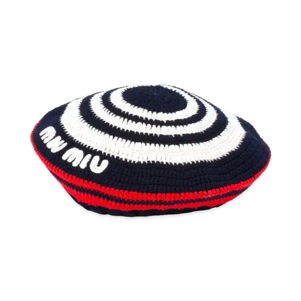 MIUMIU Crochet Hat "Blue/Red/White"