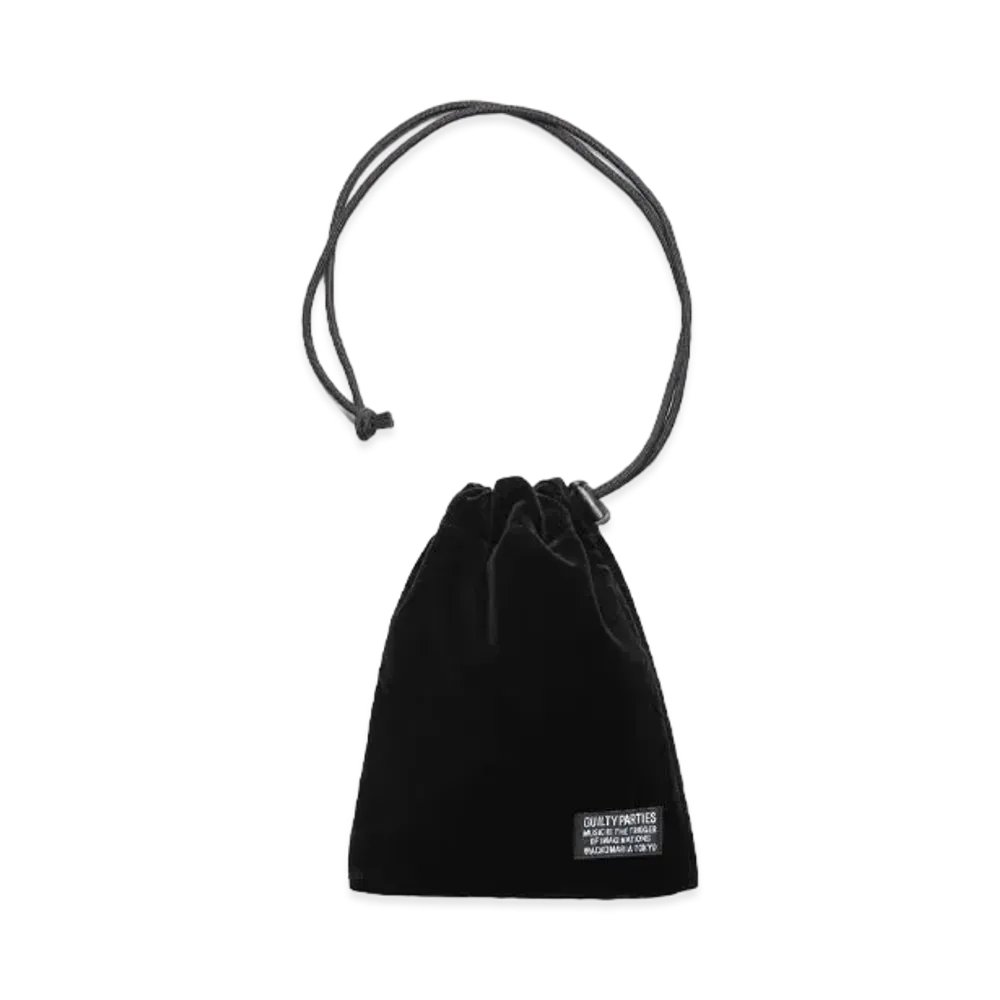 WACKO MARIA Velvet Drawstring Bag "Black"