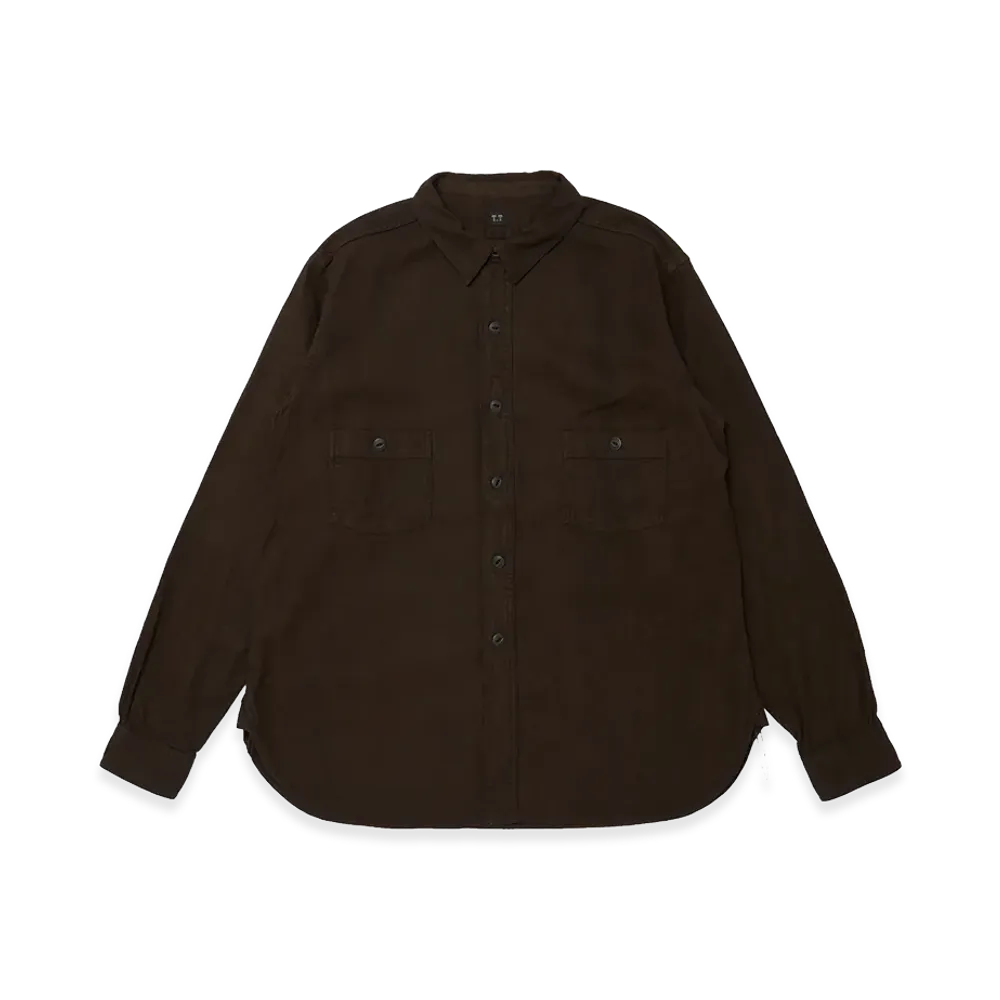 T.T Taiga Takahashi Lot.121 Work Shirt "Mud Dyed Brown"