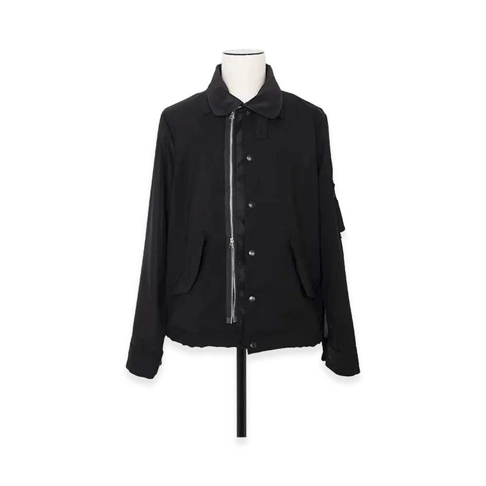 sacai Wool Suiting x Nylon Twill Jacket "Black"