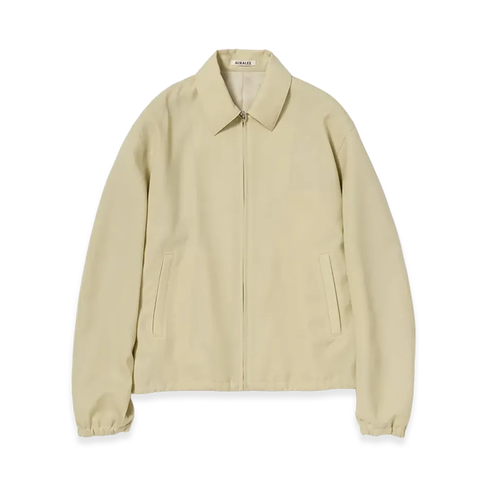 AURALEE Women's Wool Kid Mohair Hopsack Zip Blouson "Dusty Beige"