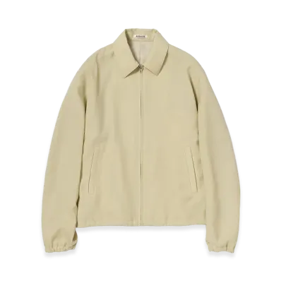 AURALEE Women's Wool Kid Mohair Hopsack Zip Blouson "Dusty Beige"